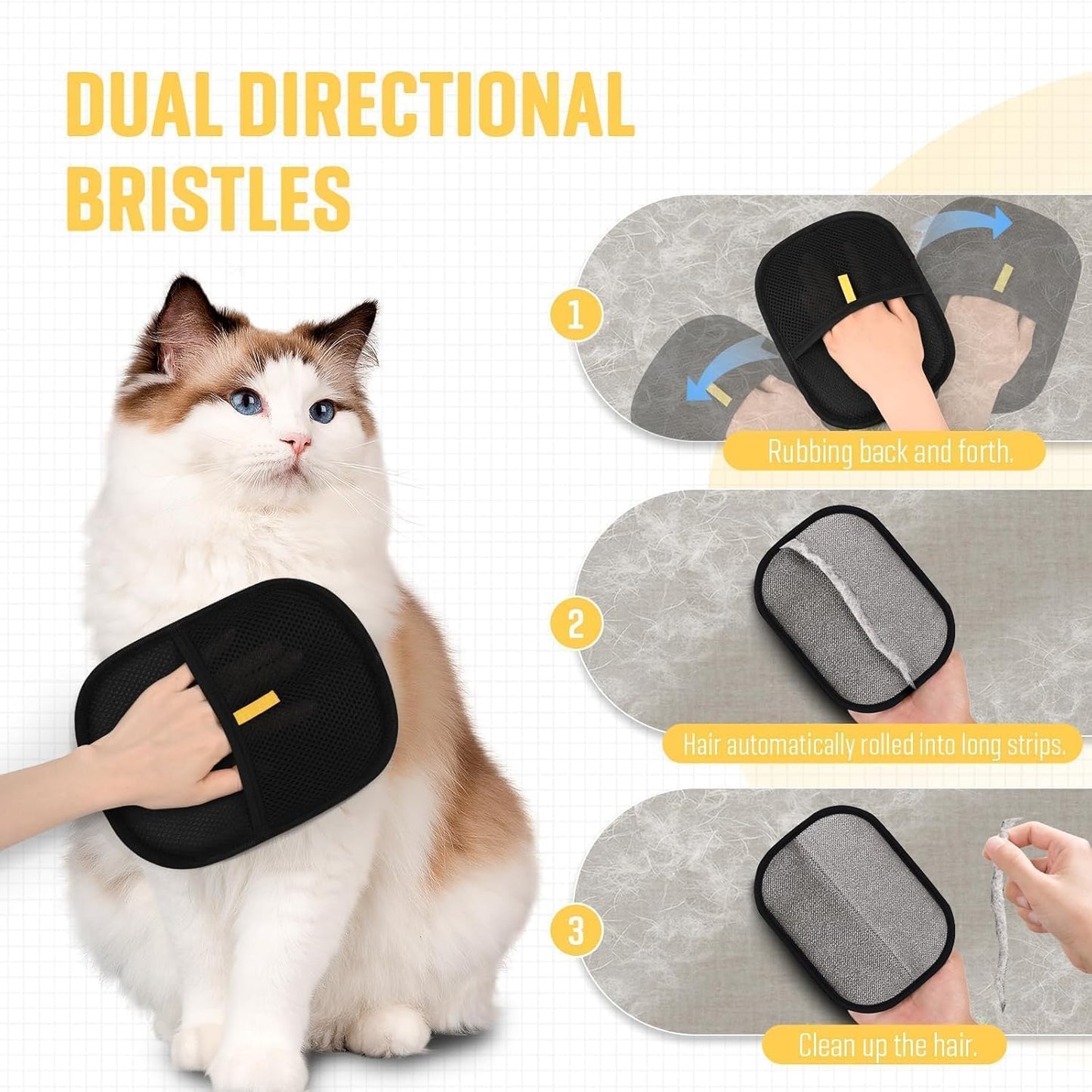 Pet Hair Removal Gloves (Pack of 2)